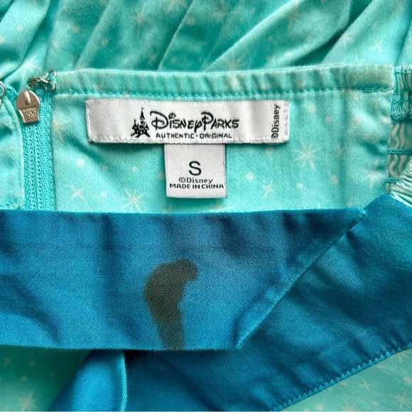 Disney Parks Magic Kingdom Retro Pin-up Rockabilly Midi Dress Aqua Blue Size S - Picture 16 of 16